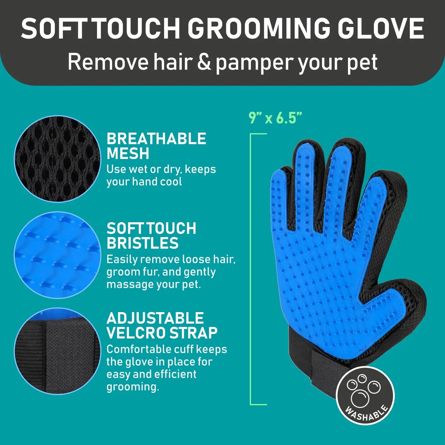 Pet Grooming Glove Brush
